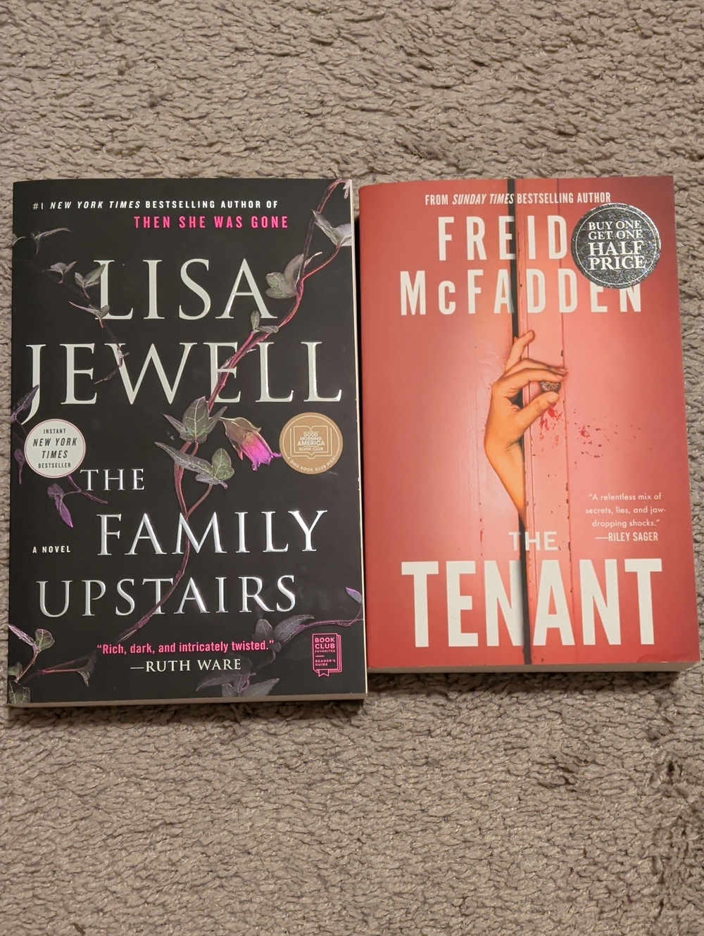 The Family Upstairs By Lisa Jewell And The Tenant By Freida McFadden